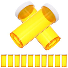125Pcs Yellow PP Mini Medicine Bottles Portable Medicine Organizer