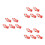 15Pcs Red Ceramic Spoon Rest Racks & Chopstick Holders Set 6