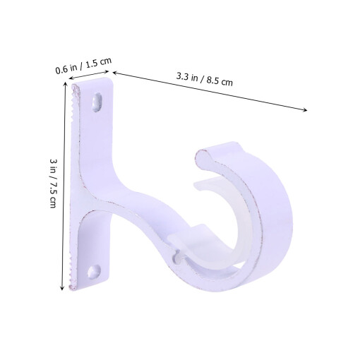 10Pcs White Adjustable Curtain Rod Holder Bracket for Home Use