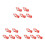 15Pcs Red Ceramic Spoon Rest Racks & Chopstick Holders Set 8