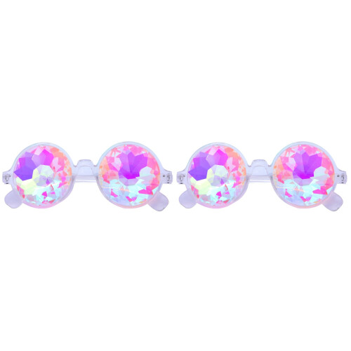 2Pcs Transparent Diffraction Glasses Sturdy Kaleidoscope Eyeglass Prop 1