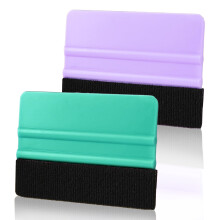 Vinyl Wrap Squeegee with Felt Edge, 2pcs Purple and Teal Plastic Tool for Car Wrap and Window Tint