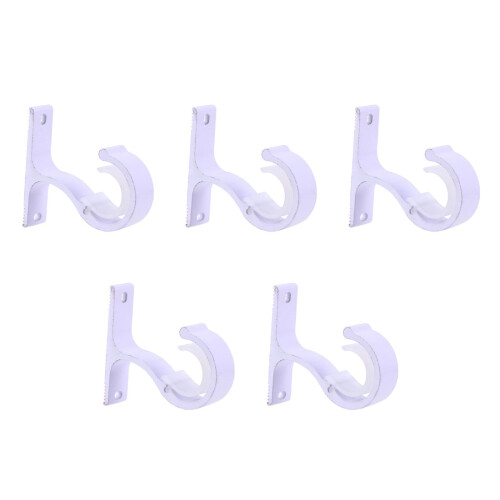 10Pcs White Adjustable Curtain Rod Holder Bracket for Home Use 2