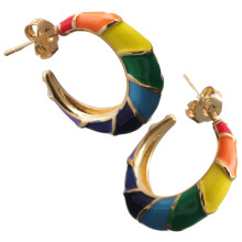 2Pairs Rainbow Stud Earrings for Women Girls Copper Ear Accessories