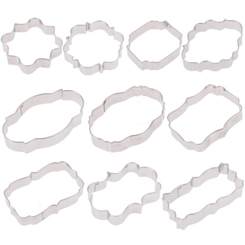 40Pcs Metal Cookie Molds Silver Cookie Cutter Set for DIY Baking
