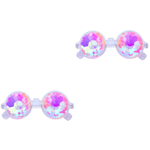 2Pcs Transparent Diffraction Glasses Sturdy Kaleidoscope Eyeglass Prop 2