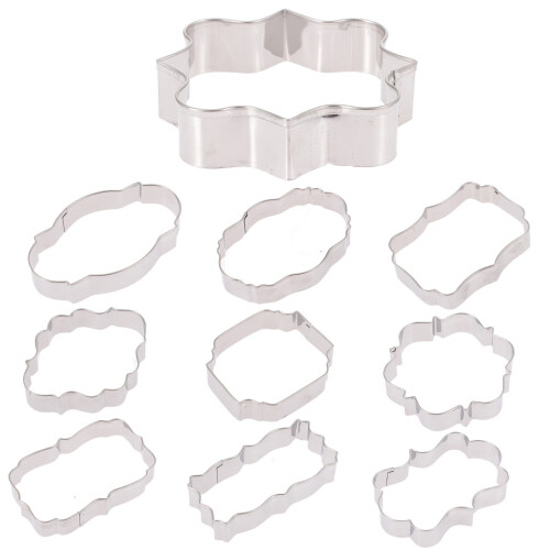 40Pcs Metal Cookie Molds Silver Cookie Cutter Set for DIY Baking 2