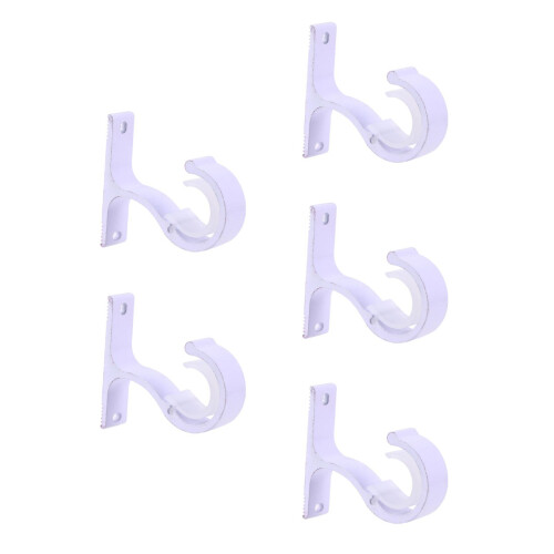 10Pcs White Adjustable Curtain Rod Holder Bracket for Home Use 1