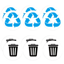Set Of 2 Trash Can Recycle Sticker Garbage Classification Stickers