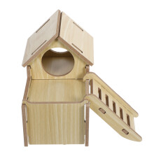 5Pcs Wooden Hamster Nest Khaki Small Animal Hideaway Cage Toy