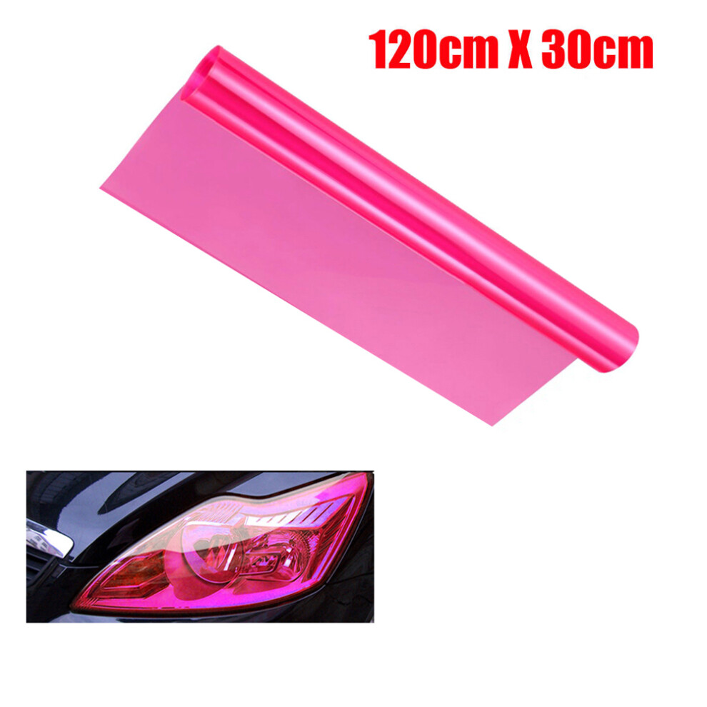 3Pcs Rosy Car Headlight Tint Film Stretchable Waterproof Vinyl 3631488168660