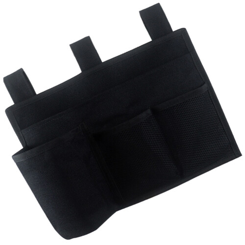 4Pcs Black Bedside Hanging Organizers for Storage and Dormitory Use