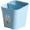 2Pcs Sky-Blue Plastic Garbage Can Waste Bin for Home Office Bathroom 3
