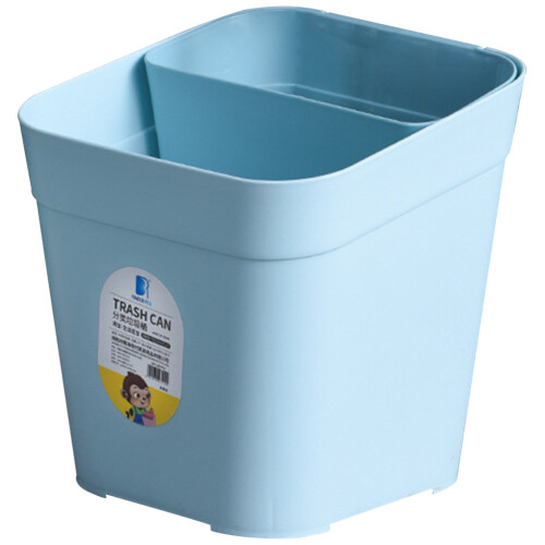 2Pcs Sky-Blue Plastic Garbage Can Waste Bin for Home Office Bathroom 2
