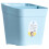 2Pcs Sky-Blue Plastic Garbage Can Waste Bin for Home Office Bathroom 2