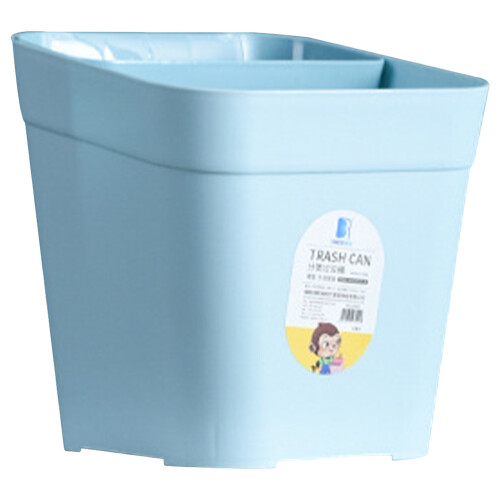 2Pcs Sky-Blue Plastic Garbage Can Waste Bin for Home Office Bathroom 1