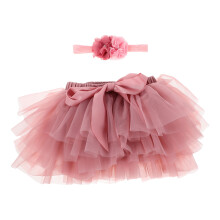 1Set Baby Girls Pink Tulle Skirt Elegant Princess Tutu for Parties