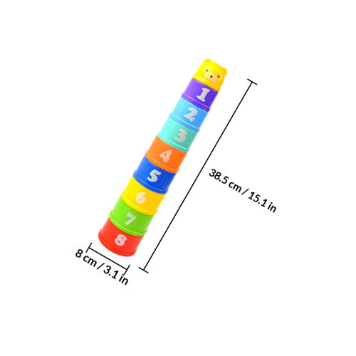 2Sets Multi ABS Kids Educational Block Column Toys for Early Learning 1