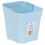2Pcs Sky-Blue Plastic Garbage Can Waste Bin for Home Office Bathroom 1
