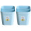 2Pcs Sky-Blue Plastic Garbage Can Waste Bin for Home Office Bathroom 4