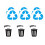 Set Of 2 Trash Can Recycle Sticker Garbage Classification Stickers 9