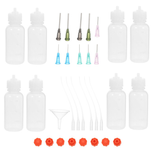 2Sets Multi Pe Needle Tips Bottles Portable Precision Glue Applicator