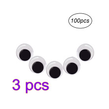 Adhesive Moving Wiggle Eyes Black White Plastic for DIY Crafts