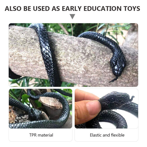 14Pcs Creative Black Snake Models Durable Safe Prank and Tabletop Toys 2
