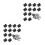 24Sets Mini Switch Cap Silver Waterproof Protective Flashlight Cover 8