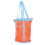 3Pcs Nylon Drawstring Mesh Beach Bags Orange for Shells Toys Storage 1