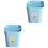 2Pcs Sky-Blue Plastic Garbage Can Waste Bin for Home Office Bathroom 5