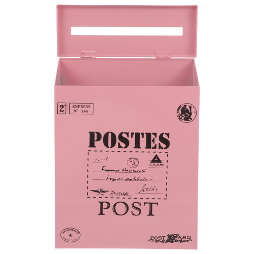 3Pcs Pink Iron Mailbox Wall Mount Suggestion Box for Home Office Use 2