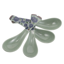 30Pcs Blue Dining Spoons for Home Picnic Noodle Soup