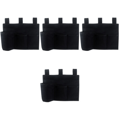 4Pcs Black Bedside Hanging Organizers for Storage and Dormitory Use 1