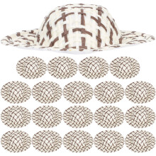 100Pcs Coffee Miniature Doll Hats Woven Craft Decor for DIY Use