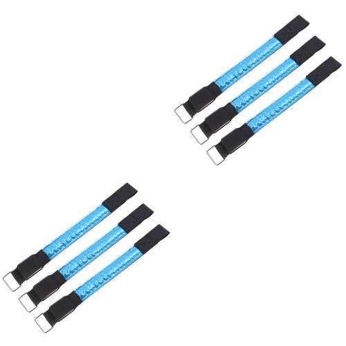 6 Pcs LED Glowing Armbands For Night Running Blue 2