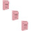 3Pcs Pink Iron Mailbox Wall Mount Suggestion Box for Home Office Use 11