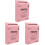 3Pcs Pink Iron Mailbox Wall Mount Suggestion Box for Home Office Use 4