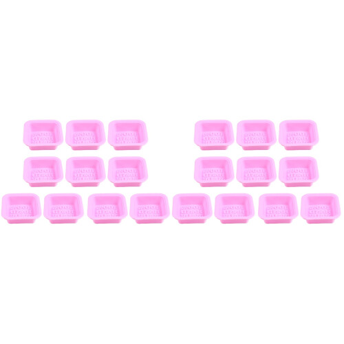 20Pcs Durable Pink Silicone Soap Cake Mold Microwave Oven Safe 1