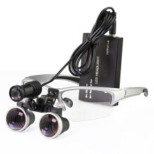 Surgical Loupes with Headlight 2.5X/3.5X Adjustable Binocular Magnifier Ultra Wide Field View