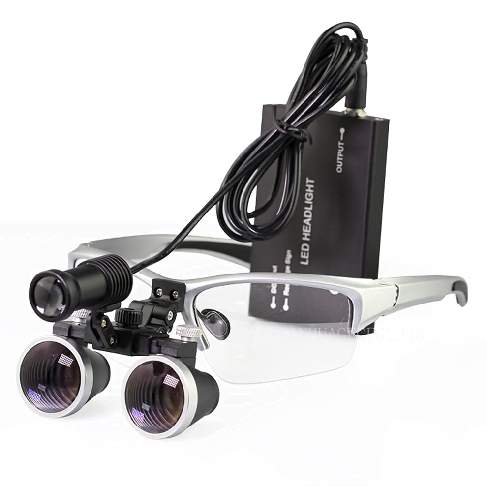 Surgical Loupes With Headlight 2.5X/3.5X Adjustable Binocular Magnifier Ultra Wide Field View 9099447358936