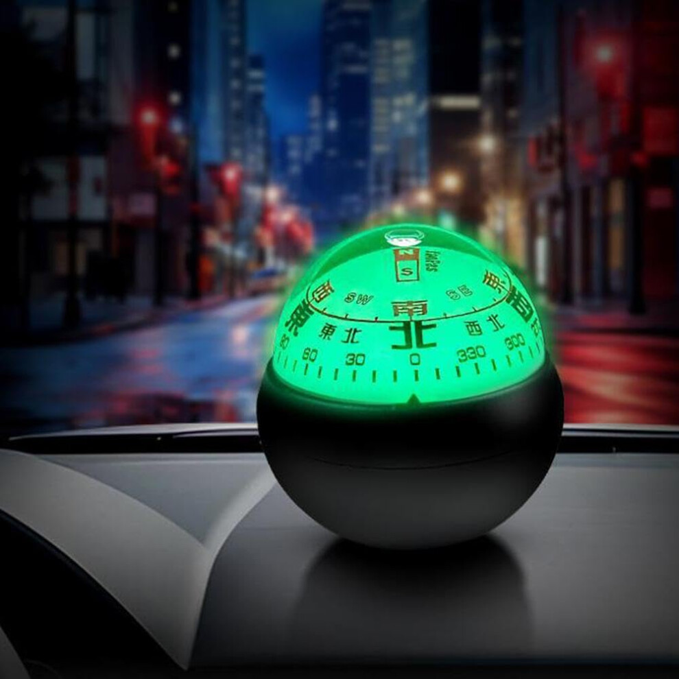 Dashboard Compass For Car Suv Truck, Dual Dial Precision, Waterproof Shockproof, White 9113335603936