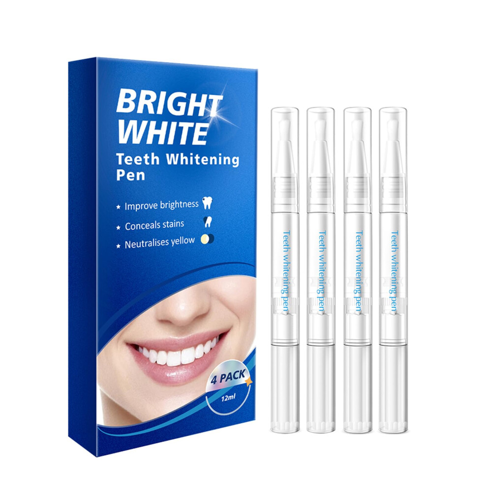 Teeth Whitening Pen Pack of 4, Teeth Whitening Gel for Sensitive Teeth and Stain Removal