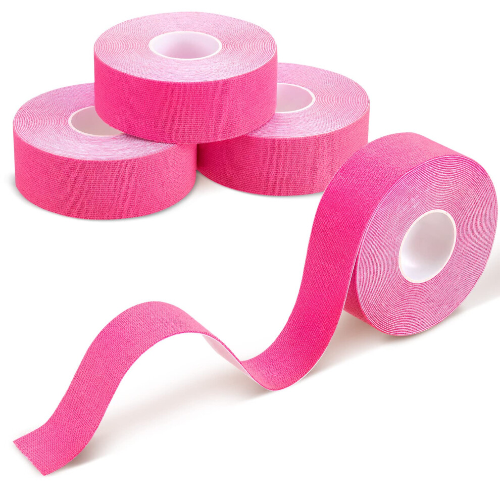 Pink 4 Rolls Face Lift Tape Skin Color Facial Lifting Tape For Wrinkles Under Makeup Cotton Spandex 2.5Cm X 500Cm