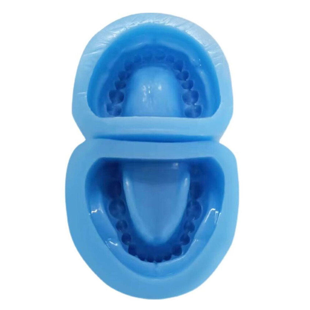 Blue Dental Impression Mold Soft Silicone Full Mouth Denture Model Reusable Upper Lower Jaw