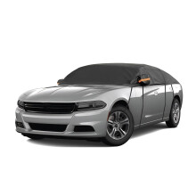 Car Windshield Cover Half Car Cover Waterproof Oxford Fabric AllSeason HeatInsulating for Sedans Black