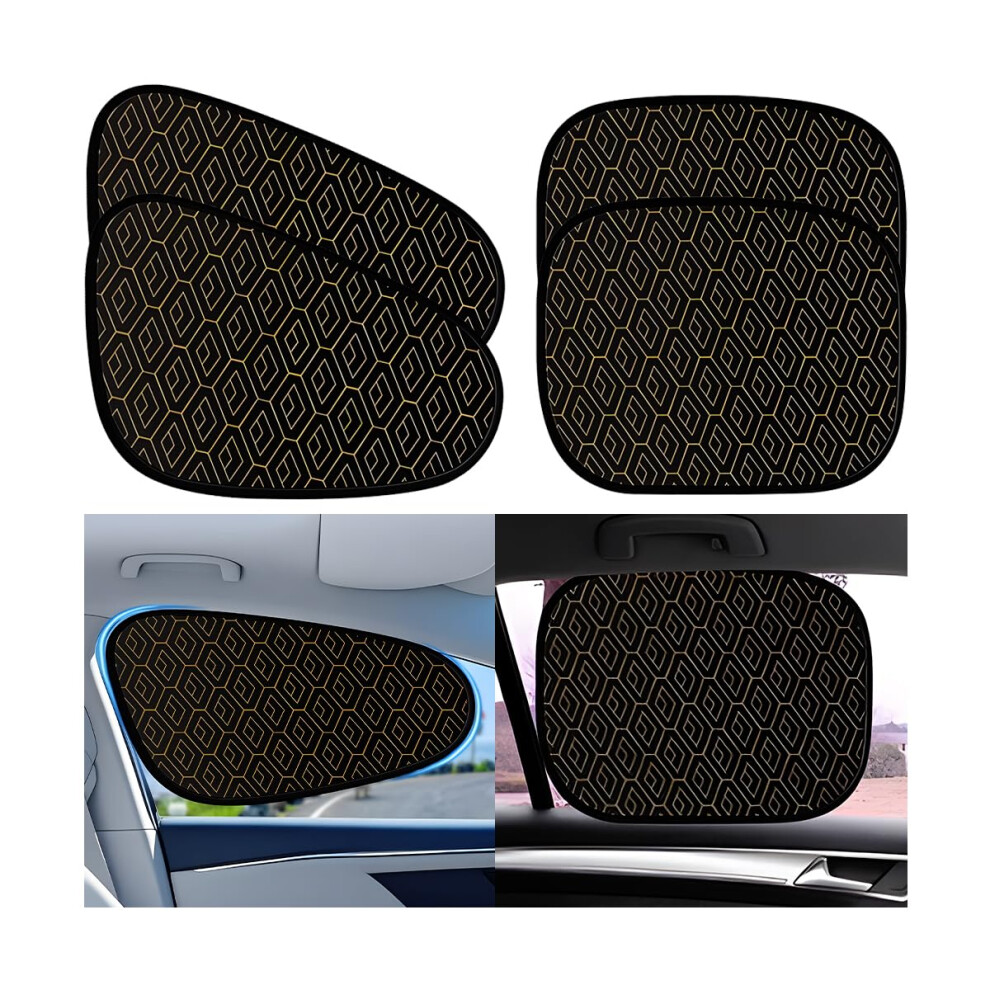 Car Window Sun Shade 4Pcs Uv Protection Foldable Electrostatic Universal Fit For Suv Truck Silver 9070919794261
