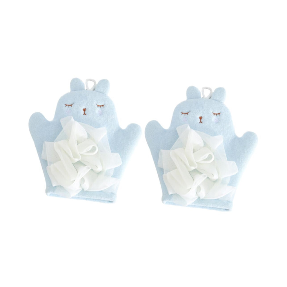 Exfoliating Bath Gloves with DualUse Loofah Scrubber, QuickDrying for All Skin Types, 2pcs