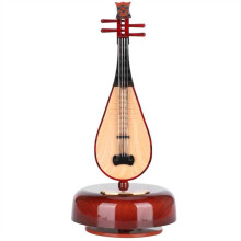 Mini Lute Music Box with Exquisite Rotating Design, Small Decorative Gift for Home