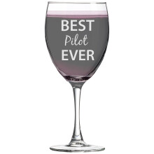 Stemmed Wine Glass 10.5oz Laser Engraved Crystal Clear Custom Etched Gift Drinkware